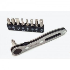 TEKIRO INSERT RATCHER SCREWDRIVER 9 PCS BITS